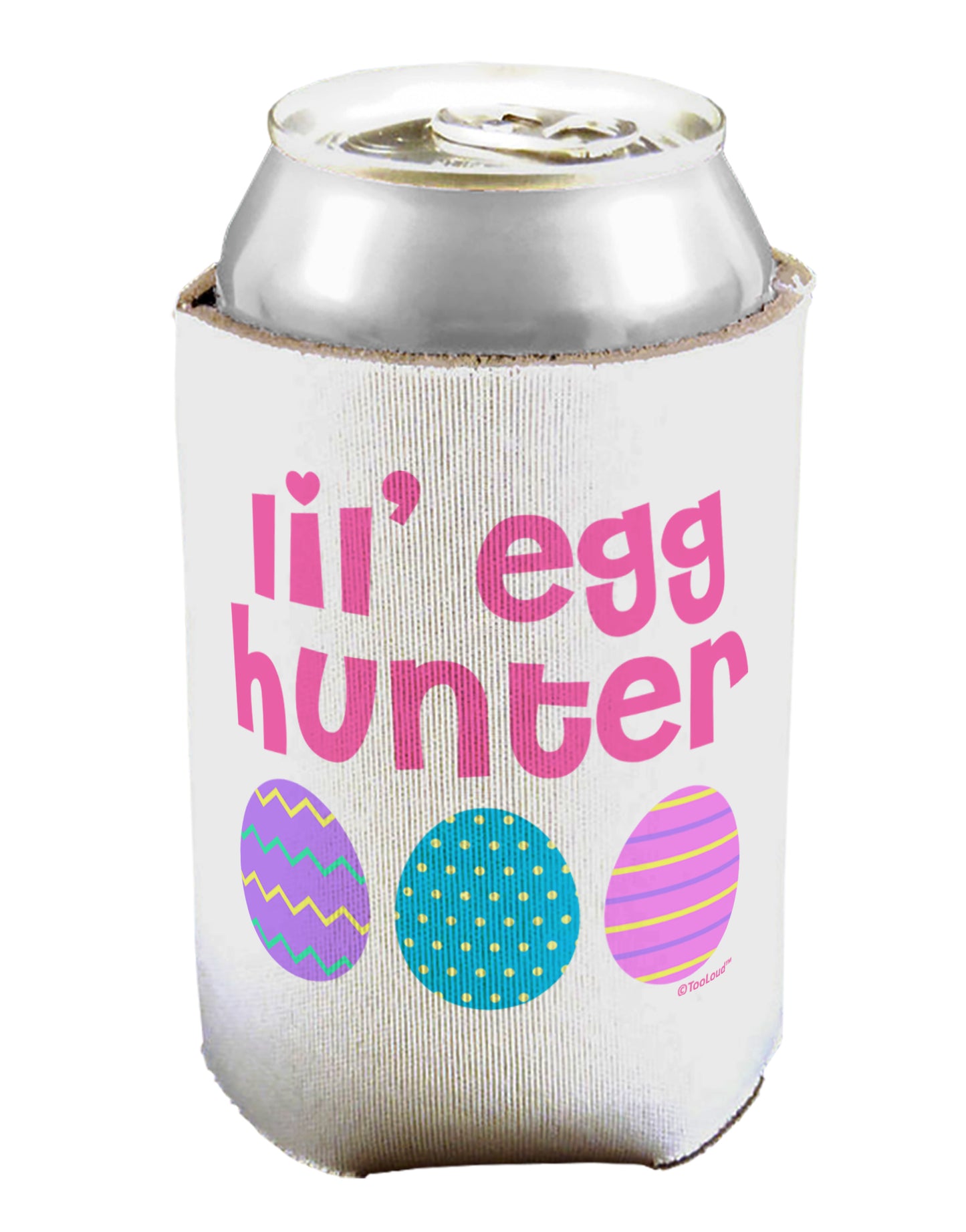 Lil' Egg Hunter - Easter - Pink Can / Bottle Insulator Coolers by TooLoud-Can Coolie-TooLoud-1-Davson Sales