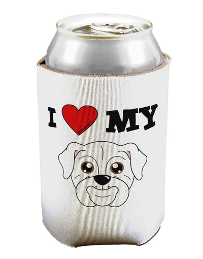 I Heart My - Cute Bulldog - White Can / Bottle Insulator Coolers by TooLoud-Can Coolie-TooLoud-1-Davson Sales