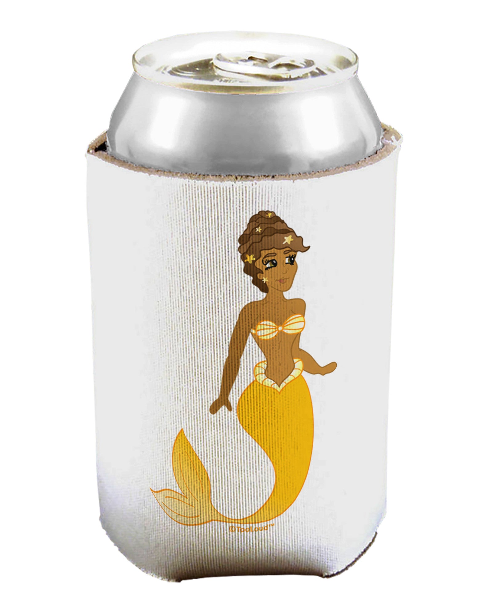 Mermaid Design - Yellow Can / Bottle Insulator Coolers-Can Coolie-TooLoud-1-Davson Sales