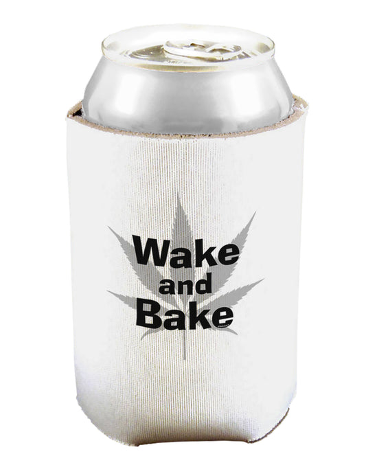 Wake and Bake - Marijuana Leaf B&W Can and Bottle Insulator Cooler-Bottle Insulator-TooLoud-White-Davson Sales