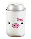 Kyu-T Face - Oinkette Cute Girl Piglet Can and Bottle Insulator Cooler-Bottle Insulator-TooLoud-White-Davson Sales