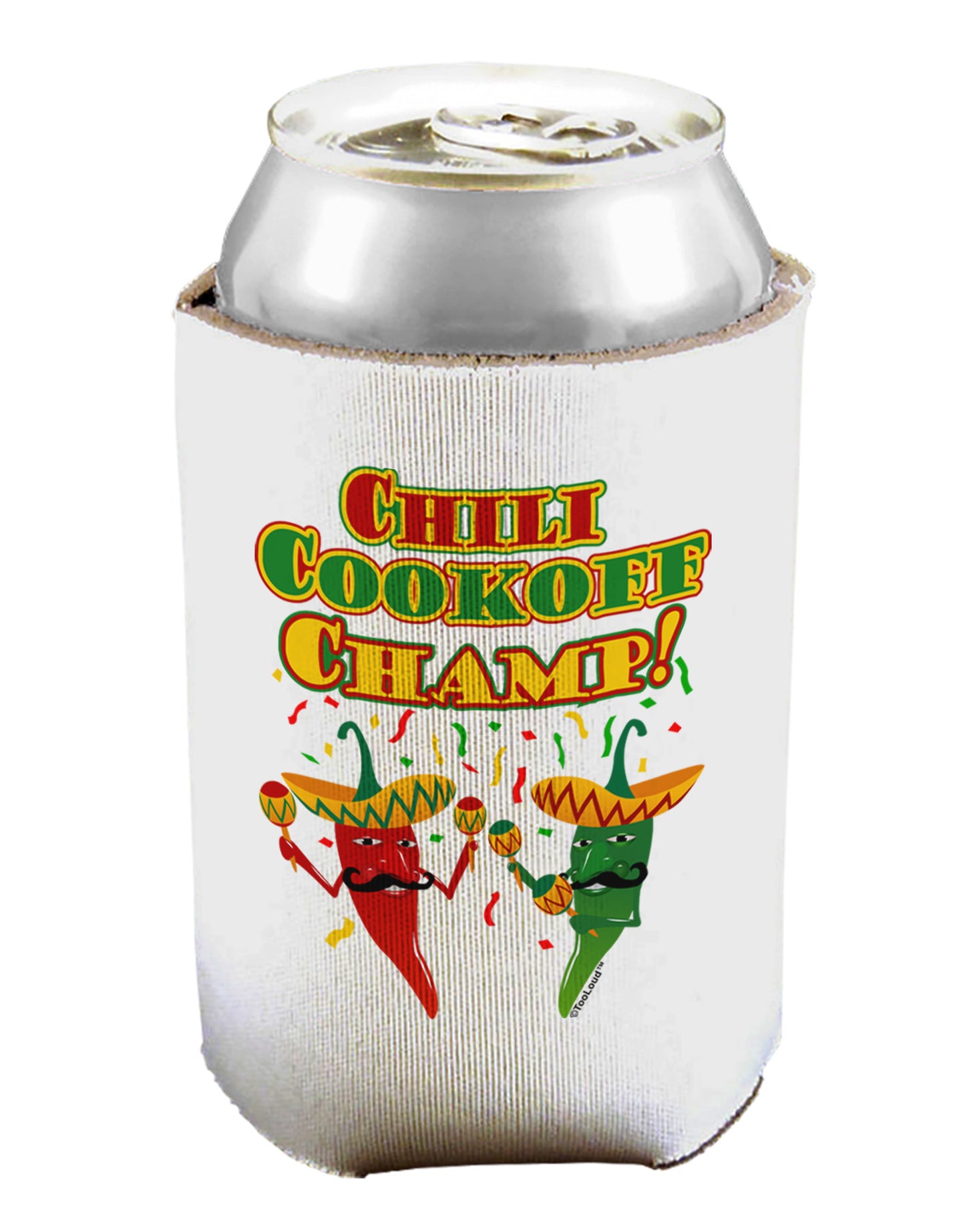 Chili Cookoff Champ! Chile Peppers Can / Bottle Insulator Coolers-Can Coolie-TooLoud-1 Piece-Davson Sales