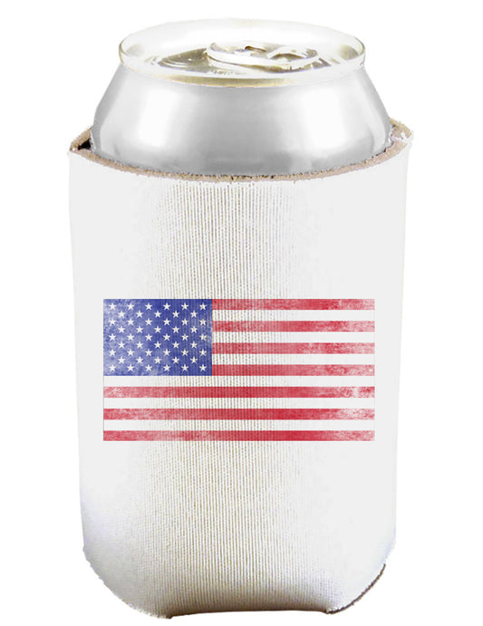 Weathered American Flag Can and Bottle Insulator Cooler-Bottle Insulator-TooLoud-White-Davson Sales