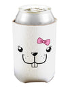 Kyu-T Face - Bucklette Cute Girl Beaver Can and Bottle Insulator Cooler-Bottle Insulator-TooLoud-White-Davson Sales