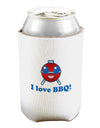 I Love BBQ Can and Bottle Insulator Cooler-Bottle Insulator-TooLoud-White-Davson Sales