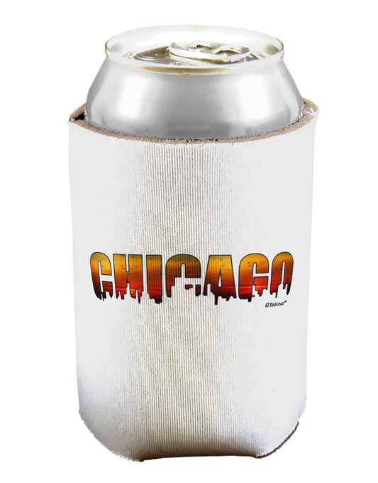 Chicago Skyline Cutout - Sunset Sky Can / Bottle Insulator Coolers by TooLoud-Can Coolie-TooLoud-1-Davson Sales