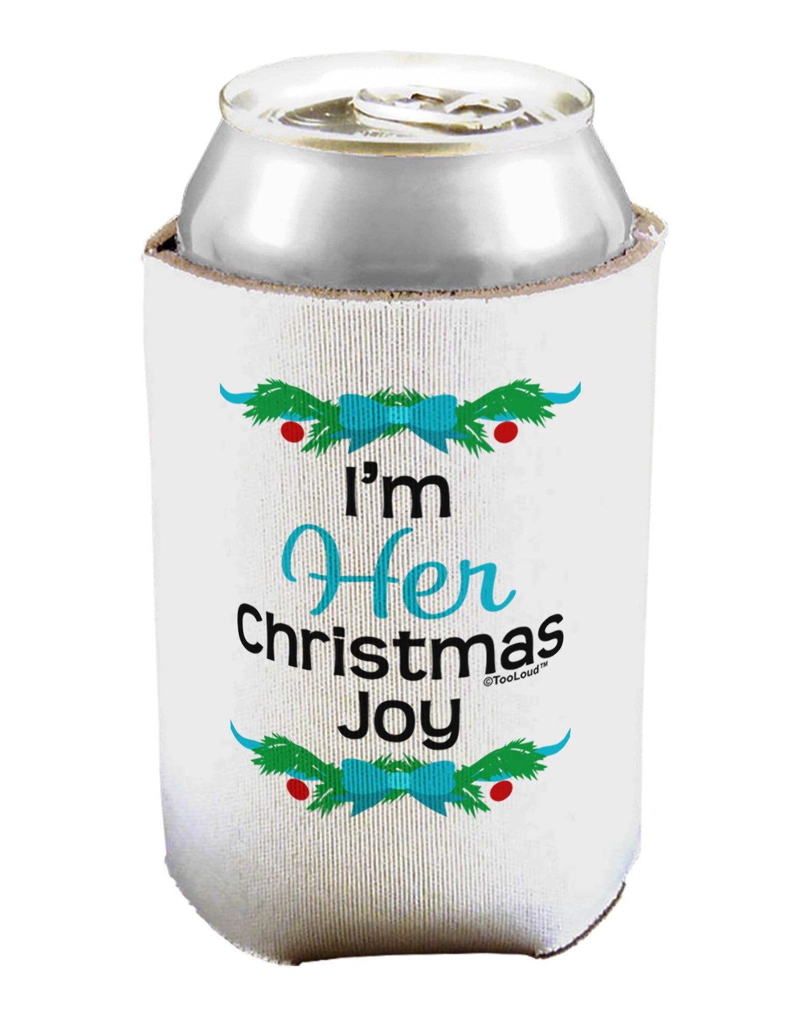 Her Christmas Joy Matching His & Hers Can / Bottle Insulator Coolers-Can Coolie-TooLoud-1-Davson Sales