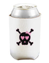 Pink and Black Crossbones Girl Can and Bottle Insulator Cooler-Bottle Insulator-TooLoud-White-Davson Sales