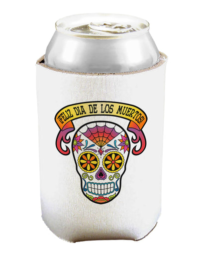 Feliz Dia de los Muertos Calavera Can and Bottle Insulator Cooler-Bottle Insulator-TooLoud-White-Davson Sales