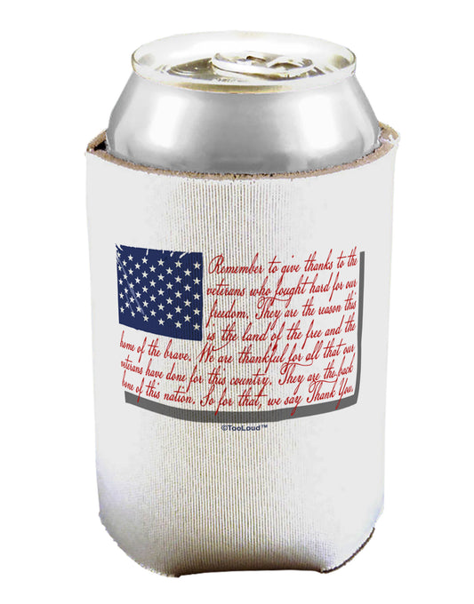 Veterans Scripted Flag Can / Bottle Insulator Coolers-Can Coolie-TooLoud-1-Davson Sales
