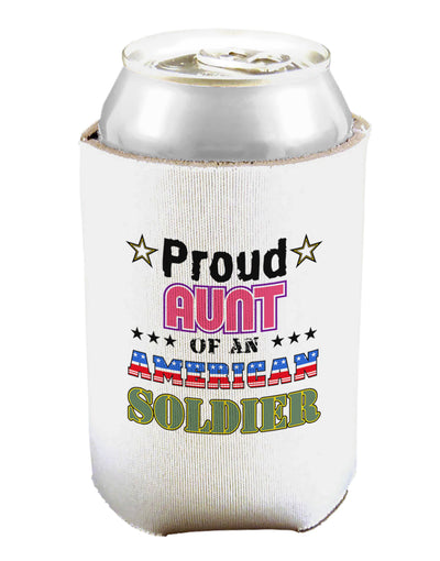 Proud Aunt of an American Soldier Can and Bottle Insulator Cooler-Bottle Insulator-TooLoud-White-Davson Sales