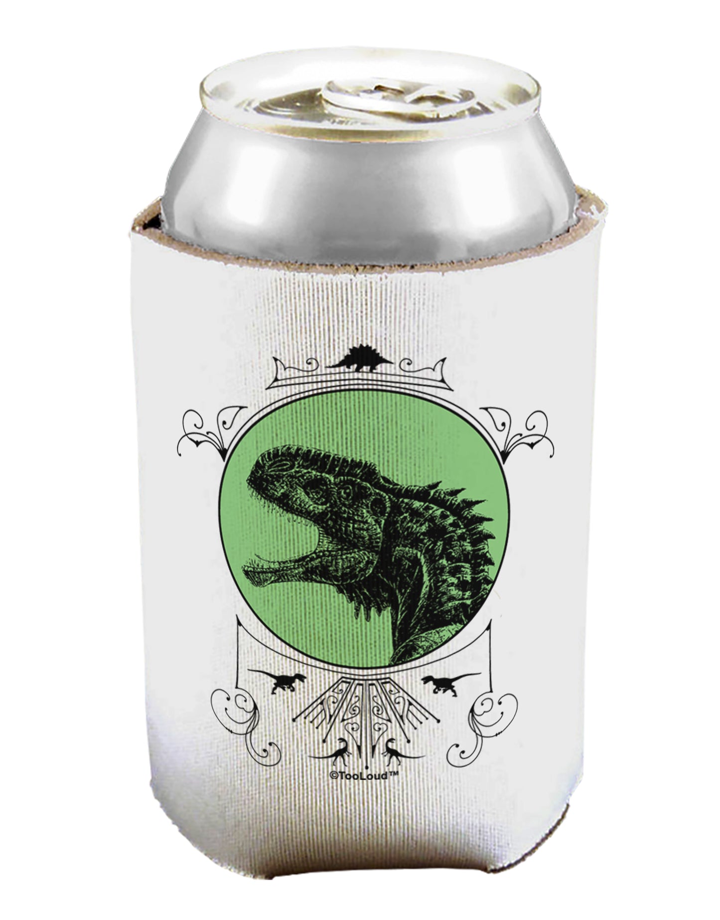 Jurassic Dinosaur Face Can / Bottle Insulator Coolers by TooLoud-Can Coolie-TooLoud-1-Davson Sales
