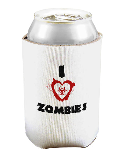 I Heart Zombies - Bio Hazard Heart Can and Bottle Insulator Cooler-Bottle Insulator-TooLoud-White-Davson Sales