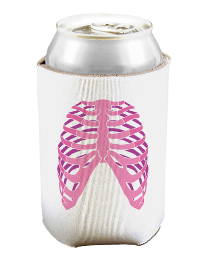 Human Pink Skeleton Bones Ribcage Can and Bottle Insulator Cooler-Bottle Insulator-TooLoud-White-Davson Sales