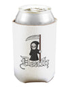 Cute Grim Reaper - Death Text Can and Bottle Insulator Cooler-Bottle Insulator-TooLoud-White-Davson Sales