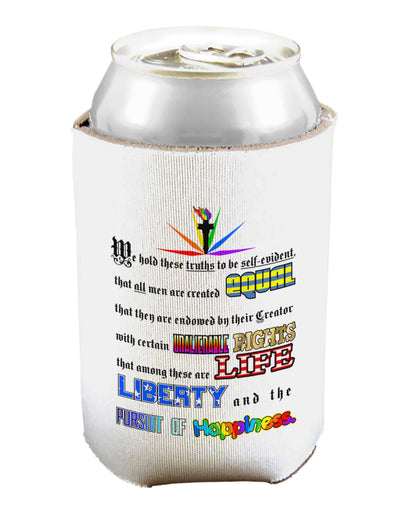 Equality Life Liberty Pursuit of Happiness Can and Bottle Insulator Cooler-Bottle Insulator-TooLoud-White-Davson Sales