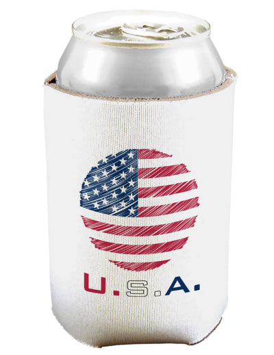 American Flag Scribble Can and Bottle Insulator Cooler-Bottle Insulator-TooLoud-White-Davson Sales