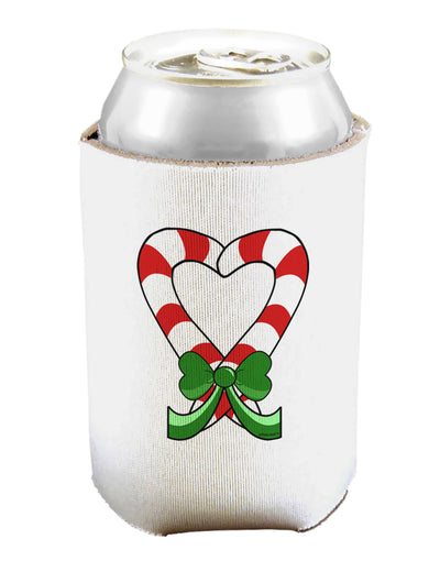 Candy Cane Heart Christmas Can and Bottle Insulator Cooler-Bottle Insulator-TooLoud-White-Davson Sales