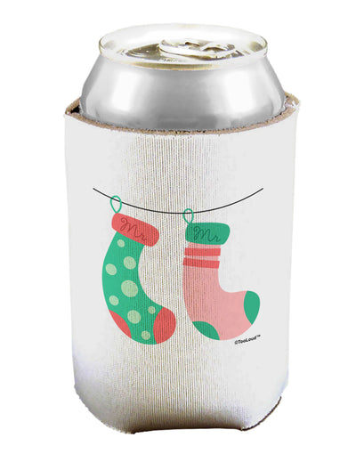 Cute Mr and Mr Christmas Couple Stockings Can / Bottle Insulator Coolers by TooLoud-Can Coolie-TooLoud-1-Davson Sales