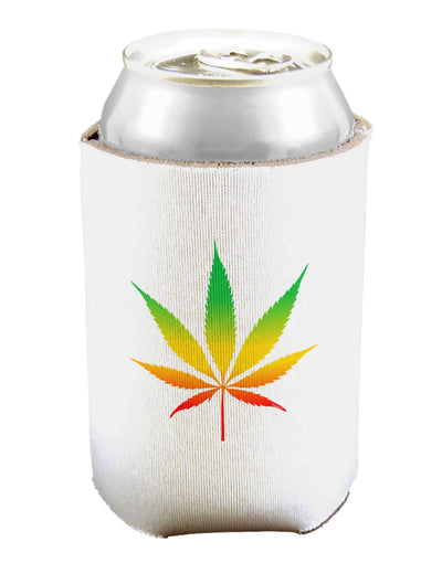 Marijuana Leaf Rastafarian Colors Can and Bottle Insulator Cooler-Bottle Insulator-TooLoud-White-Davson Sales