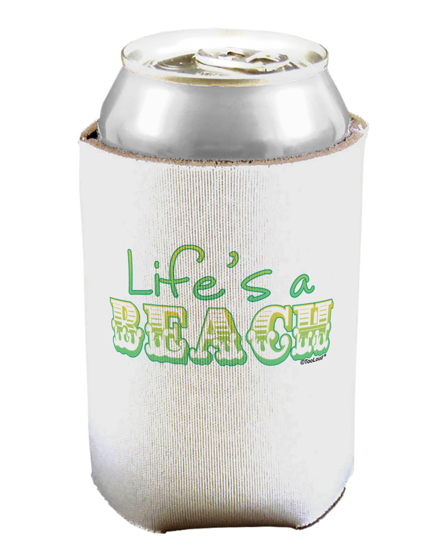 Lifes a Beach Color Can / Bottle Insulator Coolers by TooLoud-Can Coolie-TooLoud-1-Davson Sales