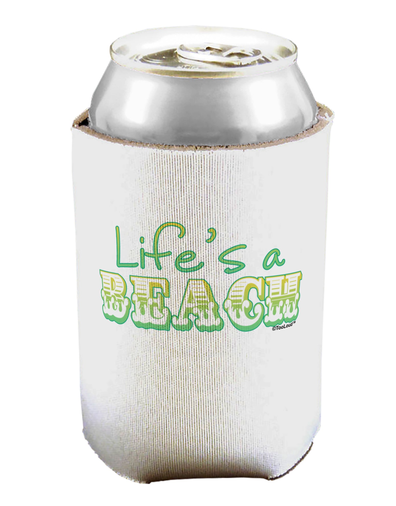 Lifes a Beach Color Can / Bottle Insulator Coolers by TooLoud-Can Coolie-TooLoud-1-Davson Sales
