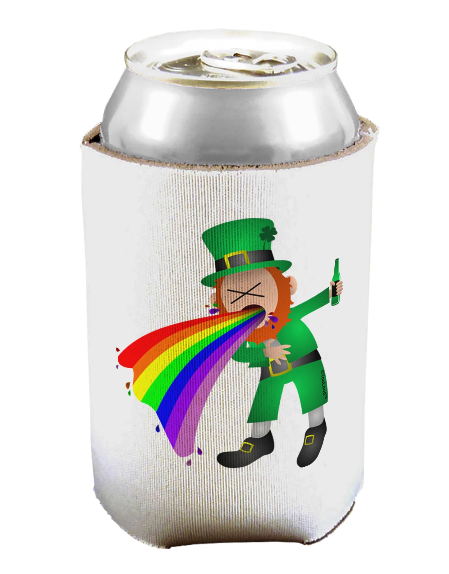 Puking Rainbow Leprechaun Can / Bottle Insulator Coolers-Can Coolie-TooLoud-1-Davson Sales