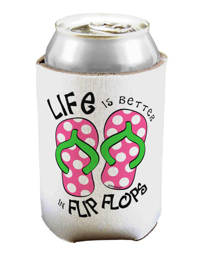 Life is Better in Flip Flops - Pink and Green Can / Bottle Insulator Coolers-Can Coolie-TooLoud-1-Davson Sales