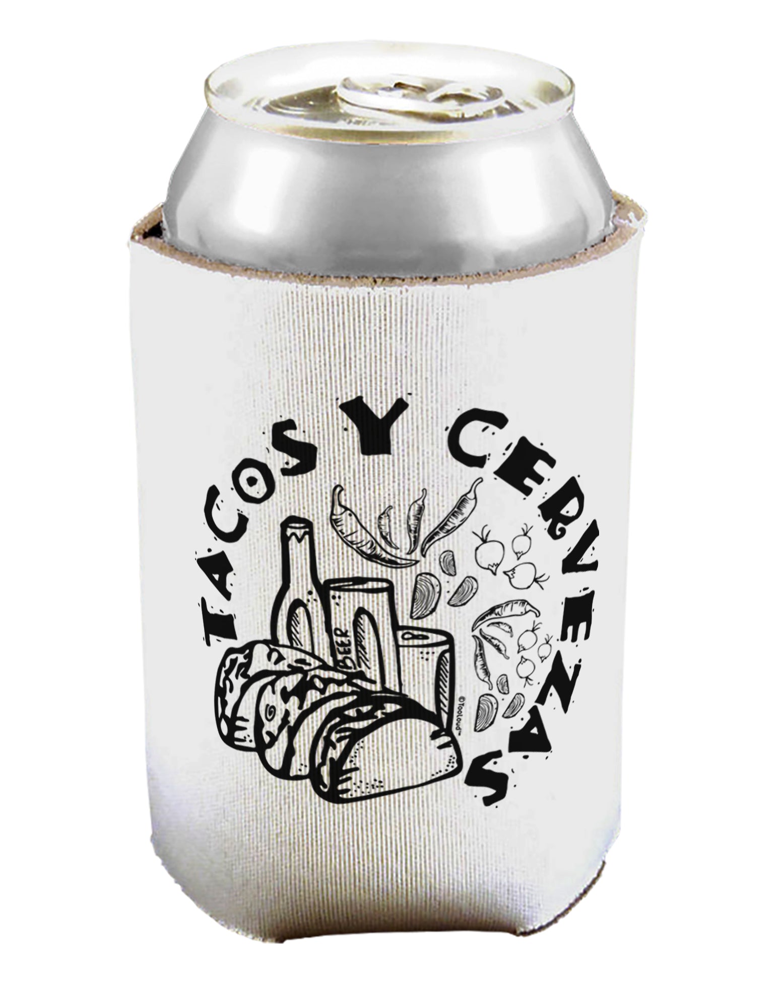 TooLoud Tacos Y Cervezas Can Bottle Insulator Coolers-Can Coolie-TooLoud-2 Piece-Davson Sales