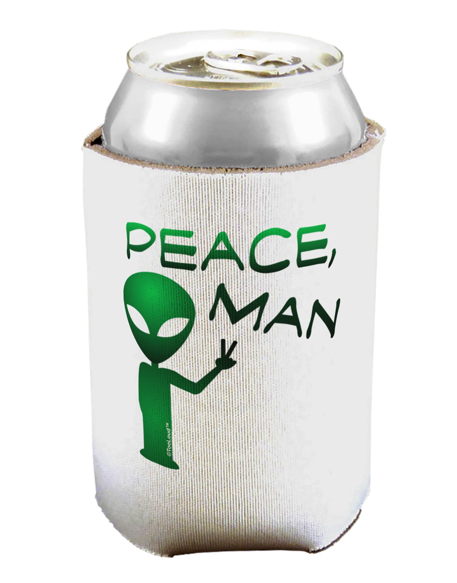 Peace Man Alien Can / Bottle Insulator Coolers-Can Coolie-TooLoud-1-Davson Sales