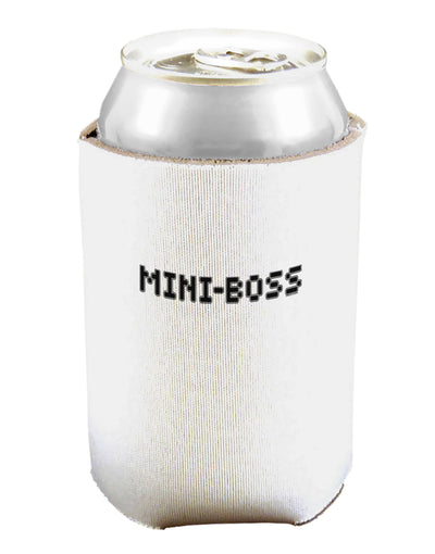 Mini-Boss Text - Boss Day Can and Bottle Insulator Cooler-Bottle Insulator-TooLoud-White-Davson Sales