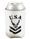 USA Military Air Force Stencil Logo Can and Bottle Insulator Cooler-Bottle Insulator-TooLoud-White-Davson Sales