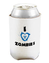 I Heart Zombies - Bio Hazard Heart Blue Can and Bottle Insulator Cooler-Bottle Insulator-TooLoud-White-Davson Sales