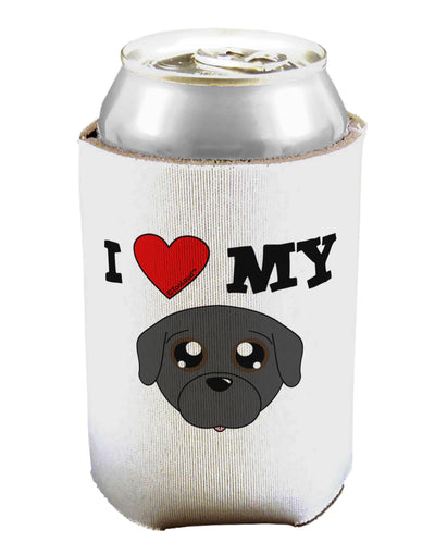 I Heart My - Cute Pug Dog - Black Can / Bottle Insulator Coolers by TooLoud-Can Coolie-TooLoud-1-Davson Sales