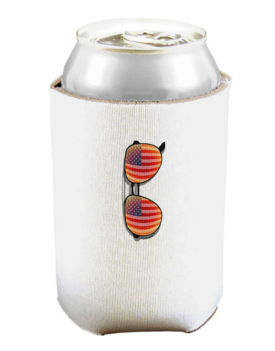 Red American Flag Aviator Sunglasses Can and Bottle Insulator Cooler-Bottle Insulator-TooLoud-White-Davson Sales