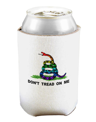 LGBT Freedom Rainbow Don't Tread on Me Can and Bottle Insulator Cooler-Bottle Insulator-TooLoud-White-Davson Sales