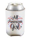 All American Girl - Fireworks and Heart Can / Bottle Insulator Coolers by TooLoud-Can Coolie-TooLoud-1-Davson Sales