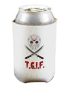 Scary Mask With Machete - TGIF Can and Bottle Insulator Cooler-Bottle Insulator-TooLoud-White-Davson Sales