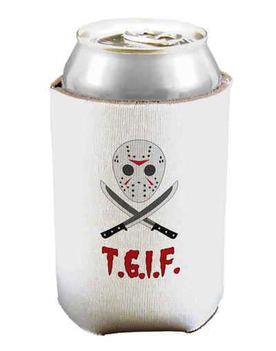 Scary Mask With Machete - TGIF Can and Bottle Insulator Cooler-Bottle Insulator-TooLoud-White-Davson Sales