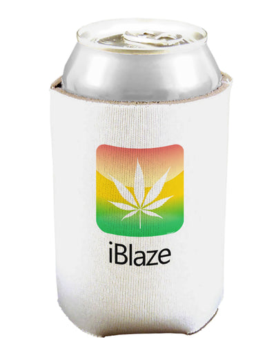 iBlaze Logo - Marijuana Leaf Can and Bottle Insulator Cooler-Bottle Insulator-TooLoud-White-Davson Sales