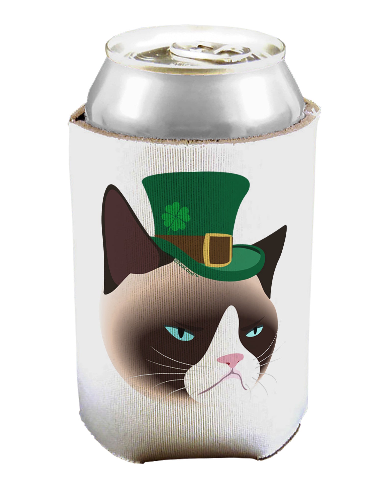 Leprechaun Disgruntled Cat Can / Bottle Insulator Coolers-Can Coolie-TooLoud-1-Davson Sales