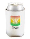 iToke Logo - Marijuana Leaf Can and Bottle Insulator Cooler-Bottle Insulator-TooLoud-White-Davson Sales