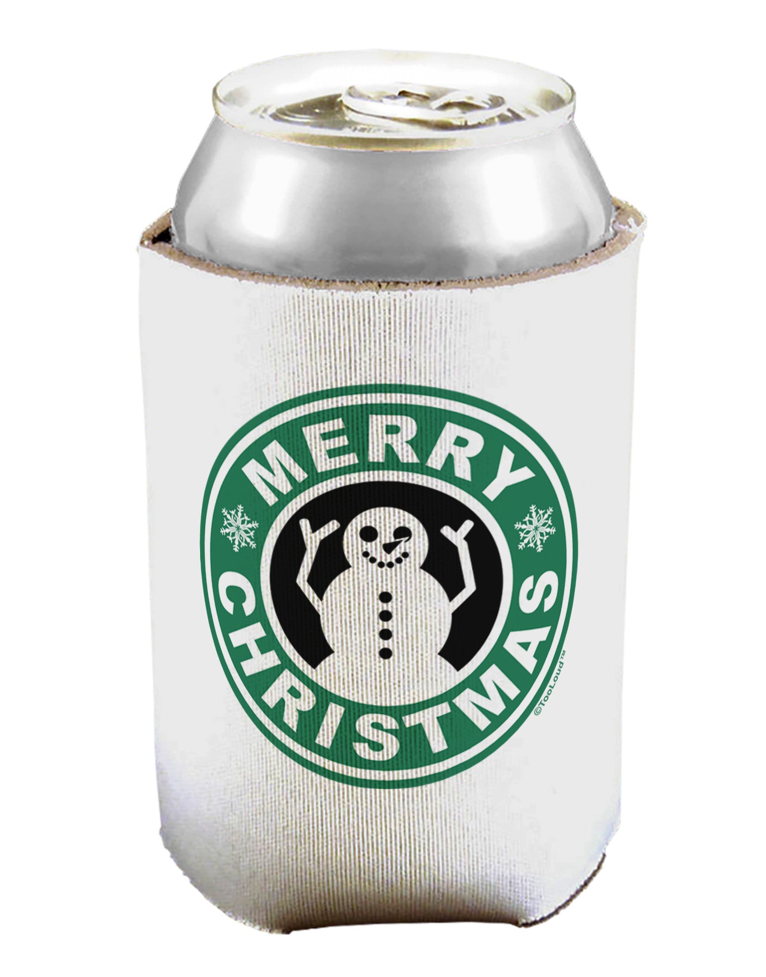 Merry Christmas Latte Logo Can / Bottle Insulator Coolers-Can Coolie-TooLoud-1-Davson Sales