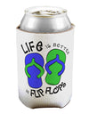 Life is Better in Flip Flops - Blue and Green Can / Bottle Insulator Coolers-Can Coolie-TooLoud-1-Davson Sales