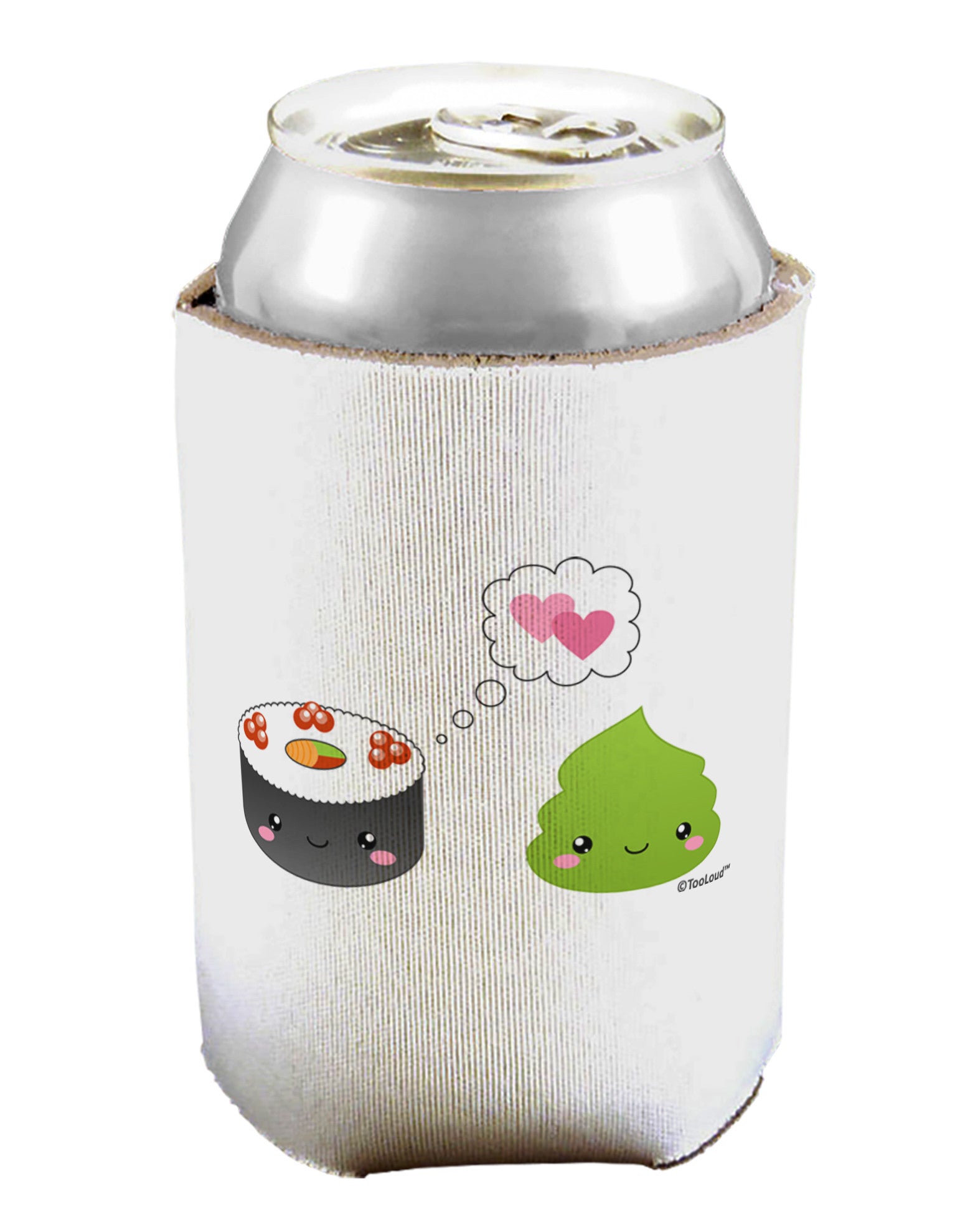 Cute Sushi and Wasabi Love Can / Bottle Insulator Coolers by TooLoud-Can Coolie-TooLoud-1-Davson Sales