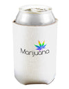 Marijuana Text and Leaf - Rainbow Can and Bottle Insulator Cooler-Bottle Insulator-TooLoud-White-Davson Sales