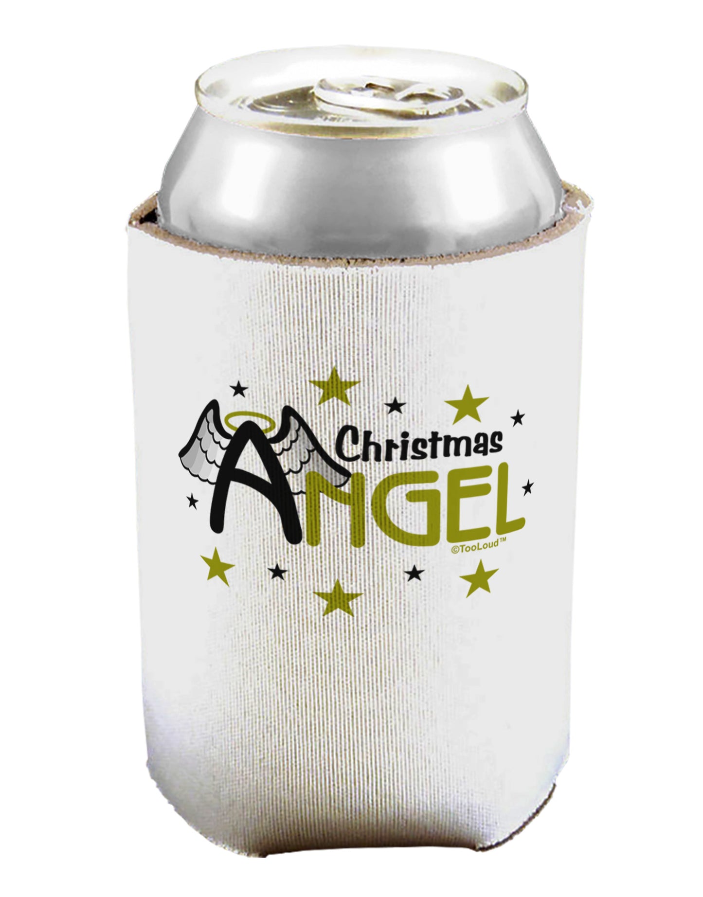 Christmas Angel Text Can / Bottle Insulator Coolers-Can Coolie-TooLoud-1-Davson Sales