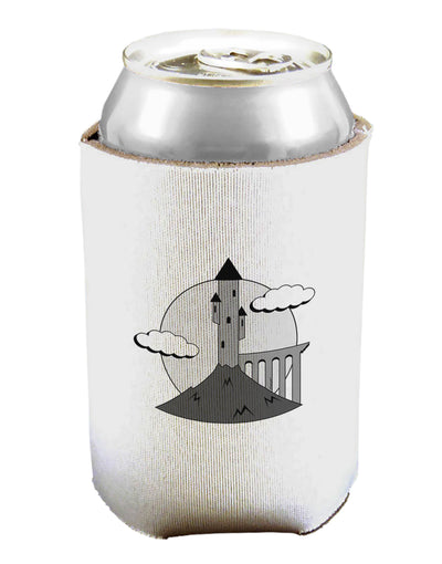 Moonlit Wizard Tower - Grayscale Can and Bottle Insulator Cooler-Bottle Insulator-TooLoud-White-Davson Sales