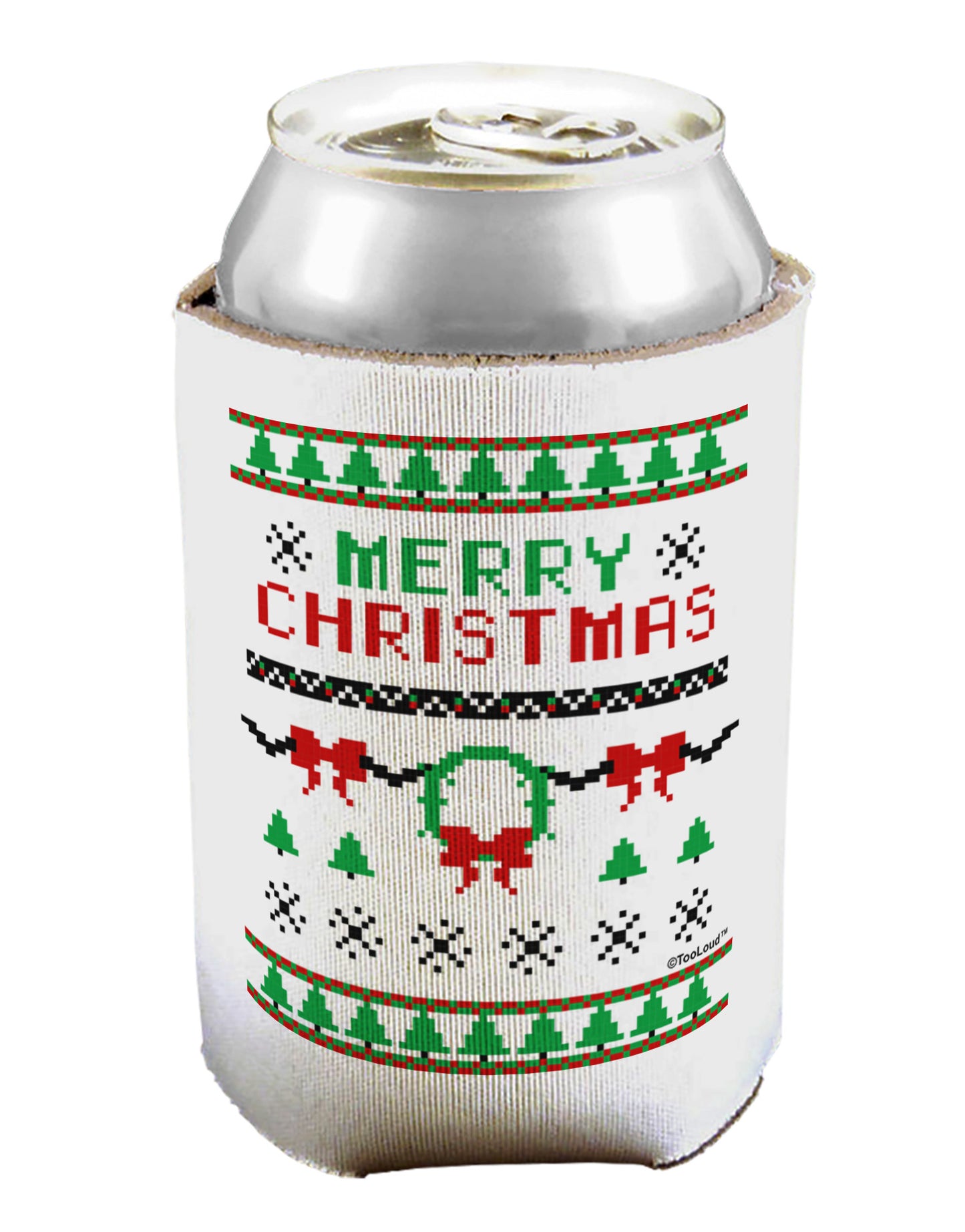 Merry Christmas Ugly Christmas Sweater Can / Bottle Insulator Coolers-Can Coolie-TooLoud-1-Davson Sales