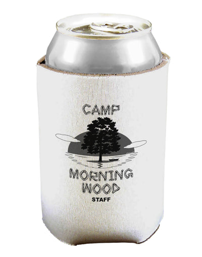 Camp Morning Wood Staff - B&W Can / Bottle Insulator Coolers by TooLoud-Can Coolie-TooLoud-1-Davson Sales